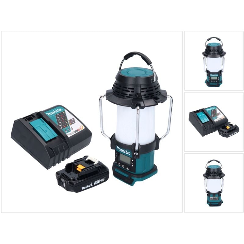 Dmr 055 RA1 Radio sans fil 18 v fm avec lanterne 360 Lampe de poche + 1x batterie 2,0 Ah + chargeur - Makita
