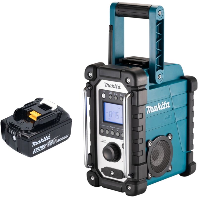 Makita Dmr 116 T1 Akku Baustellenradio 14, 4 - 18 V Am Fm Aux + 1x Akku 5, 0 Ah - Ohne Ladegerät