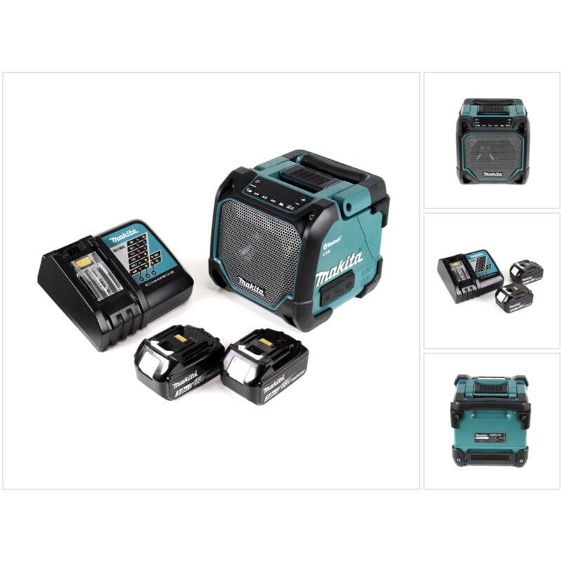 

Makita - DMR 202 RF Altavoz para obras a batería 18V / y enchufe ( con función Bluetooth, conexión AUX, puerto USB, pantalla LCD ) + 2x Batería