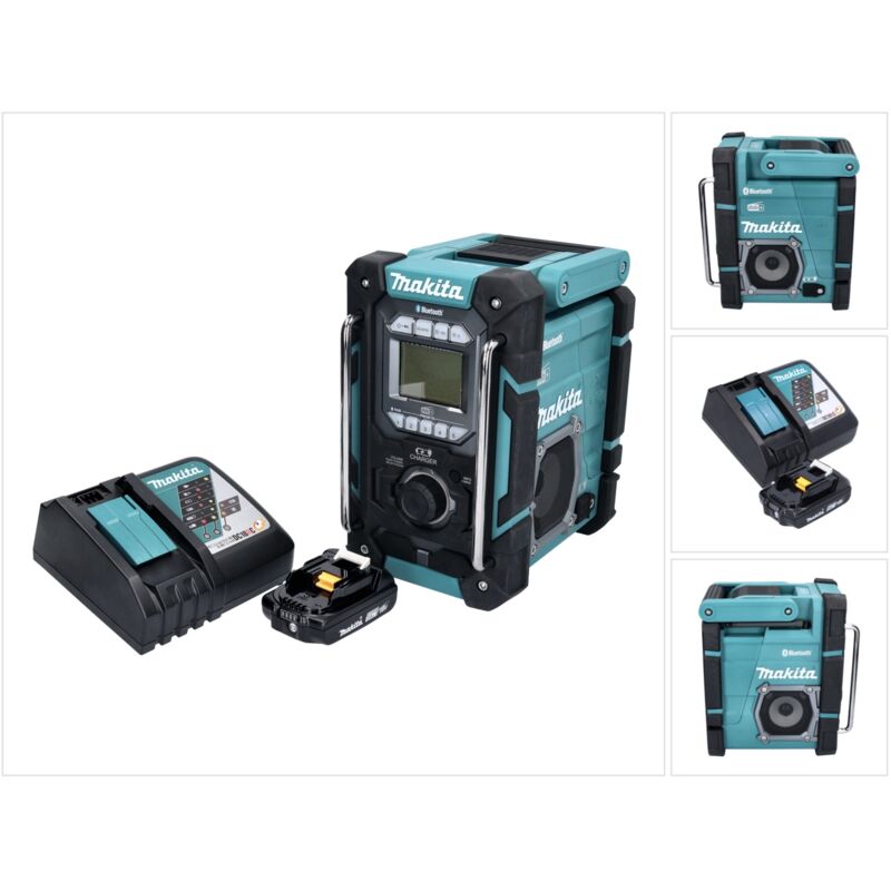 Makita DMR 301 RA1 Radio de chantier sans fil 12 V maxi - 18 V DAB / DAB+ / Bluetooth + 1x batterie 2,0 Ah + chargeur
