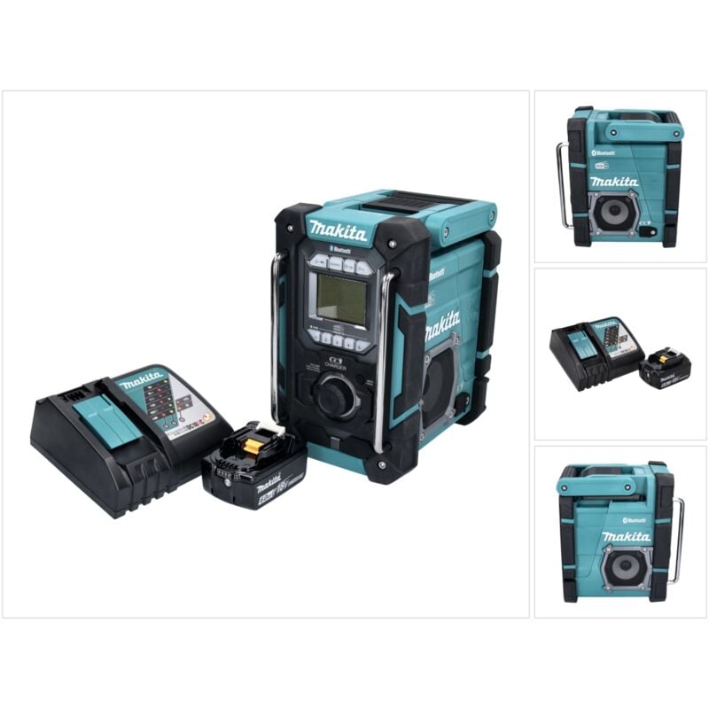 Dmr 301 RG1 Radio de chantier sans fil 12 v maxi - 18 v dab / dab+ / Bluetooth + 1x batterie 6,0 Ah + chargeur - Makita