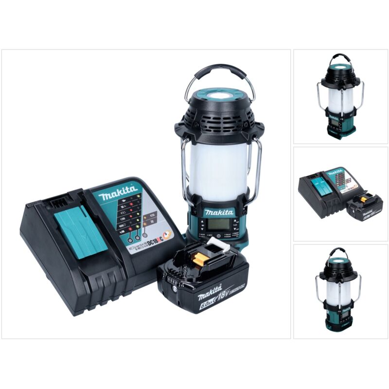 DMR056RG1 Radio sans fil 18V fm dab+ avec lanterne 360° et lampe de poche IP65 + 1x Batterie 6,0 Ah + Chargeur - Makita DMR056RG1 Radio sans fil 18V fm dab+ avec lanterne 360° et lampe de poche IP65 + 1x Batterie 6,0 Ah + Chargeur - Makita