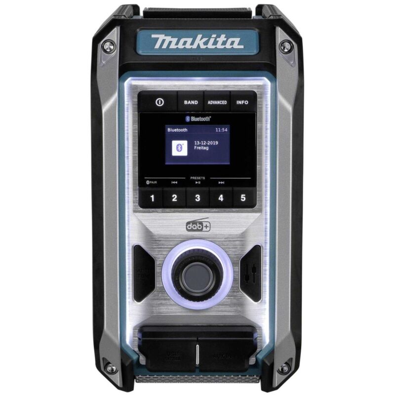 

MAKITA Radio a batería de trabajo DMR115 | sin batería, incluye Bluetooth 5.0 y fuente de alimentación