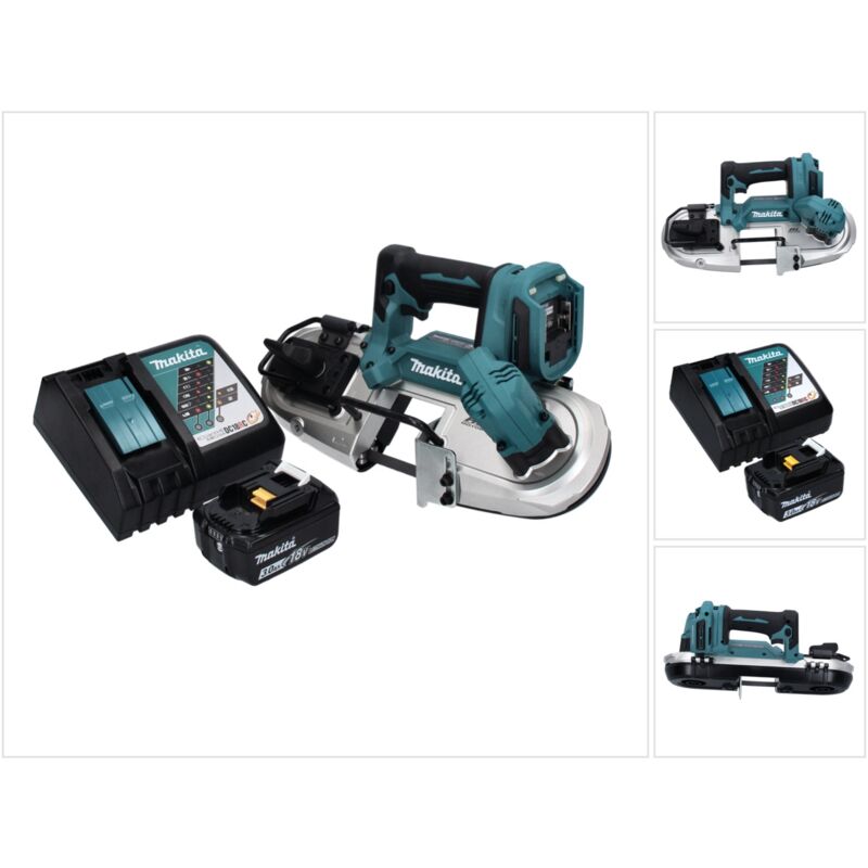 Dpb 183 RF1 Scie à ruban sans fil 18 v 66 mm brushless + 1x Batterie 3,0 Ah + Chargeur - Makita