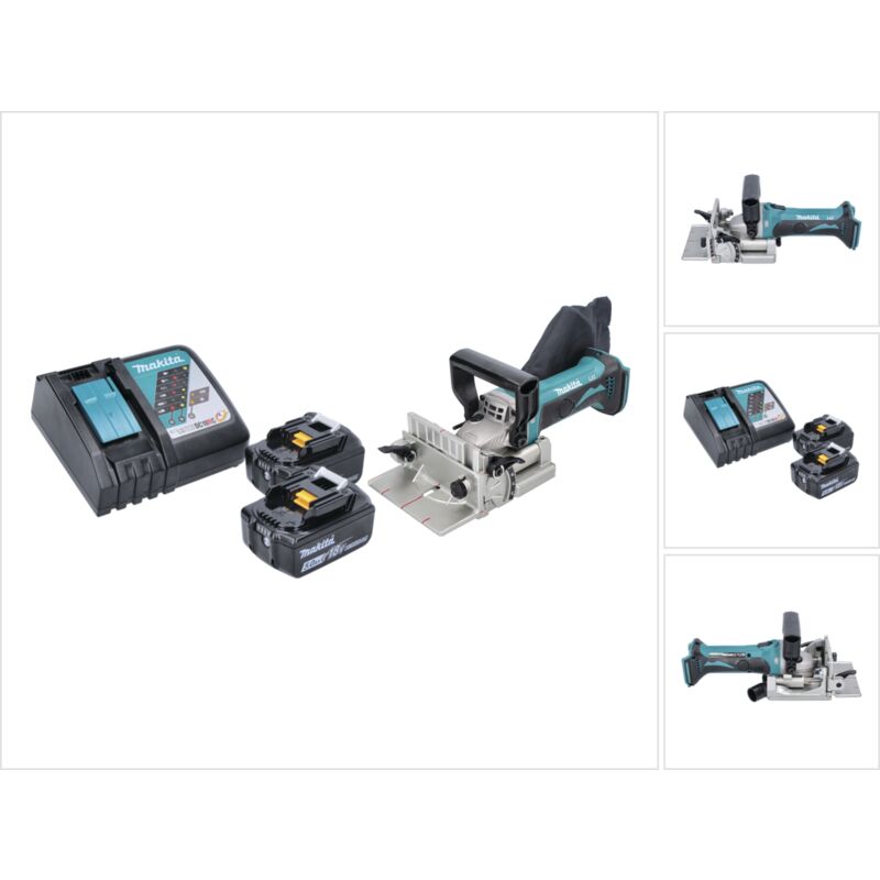 Dpj 180 rt Machine à rainurer sans fil 18 v 100 mm + 2x Batterie 5,0 Ah + Chargeur - Makita