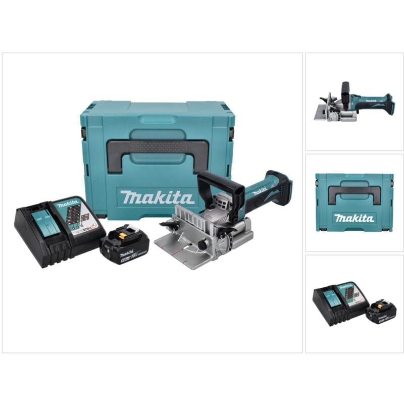 Dpj 180 RT1J Machine à rainurer sans fil 18 v 100 mm + 1x Batterie 5,0 Ah + Chargeur + Makpac - Makita