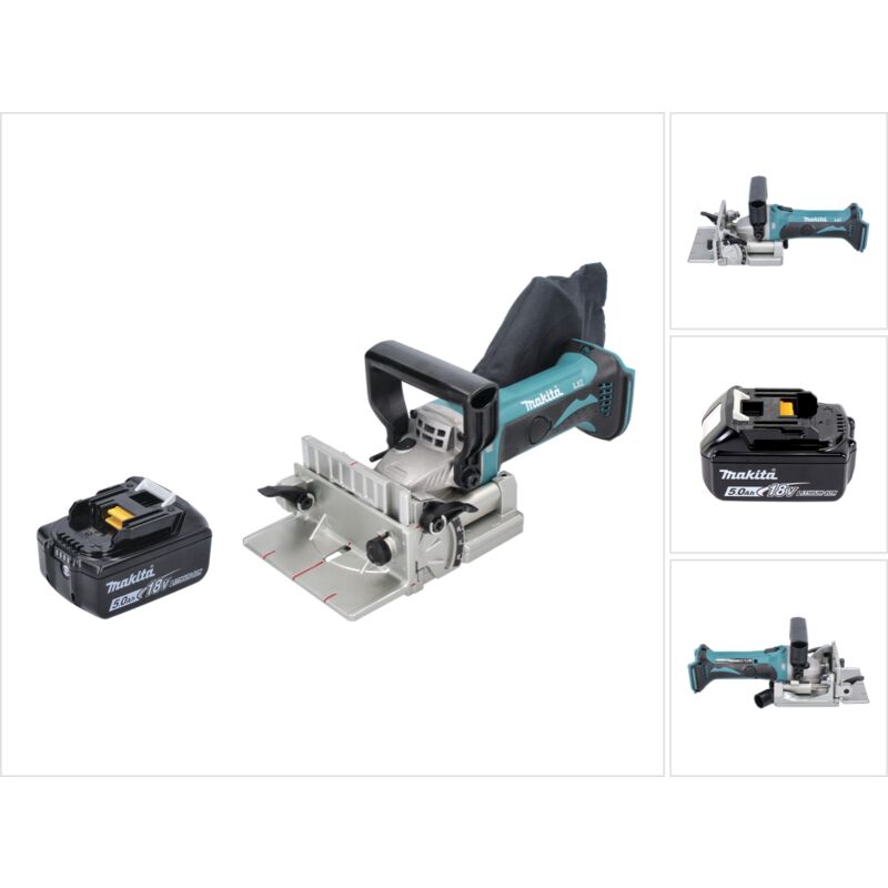 Dpj 180 T1 Machine à rainurer sans fil 18 v 100 mm + 1x Batterie 5,0 Ah - sans chargeur - Makita