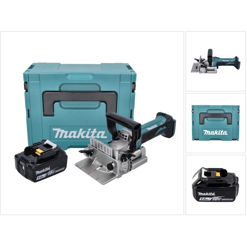 Makita - dpj 180 T1J Scanalatrice a batteria 18 v 100 mm + 1x Batteria 5,0 Ah + Makpac - senza caricabatterie