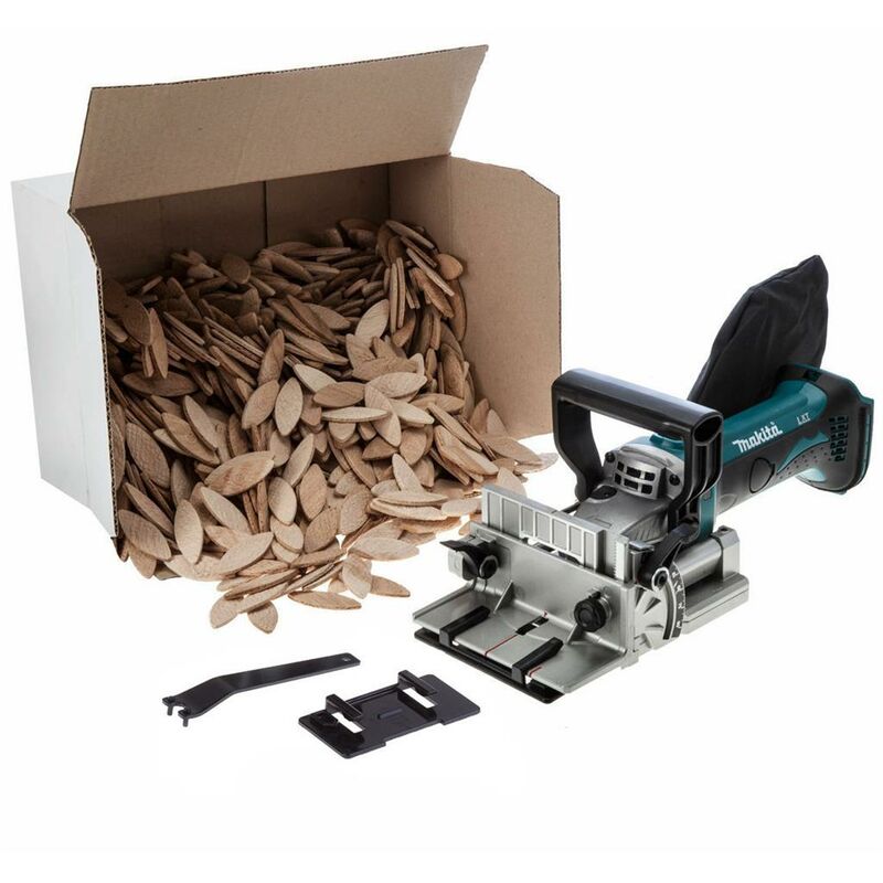 Makita DPJ180Z 18v LXT Cordless Biscuit Jointer 100mm Dowel Joint Bare +Biscuits