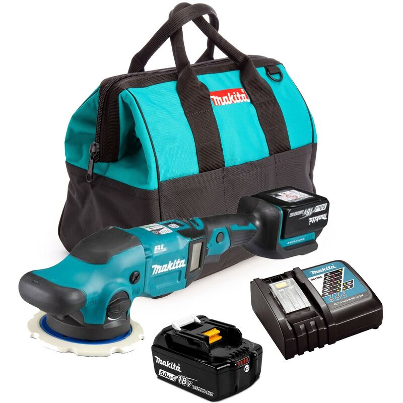 DPO600RTE 18v lxt Cordless Brushless Random Orbital Polisher 150mm 2x5ah - Makita