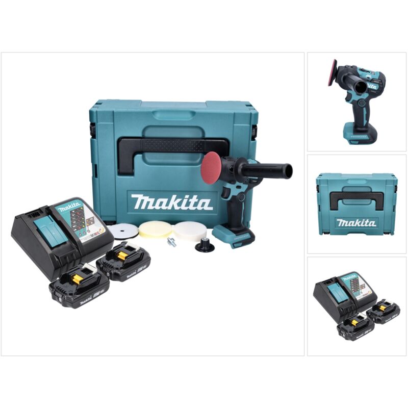 Dpv 300 raj Polisseuse sans fil 18 v 50 / 80 mm Brushless + 2x batterie 2,0 Ah + chargeur + Makpac - Makita