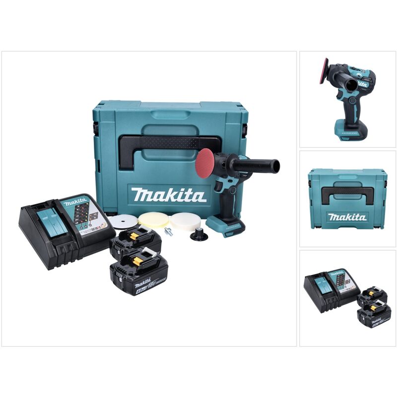 Dpv 300 rmj Polisseuse sans fil 18 v 50 / 80 mm Brushless + 2x batterie 4,0 Ah + chargeur + Makpac - Makita