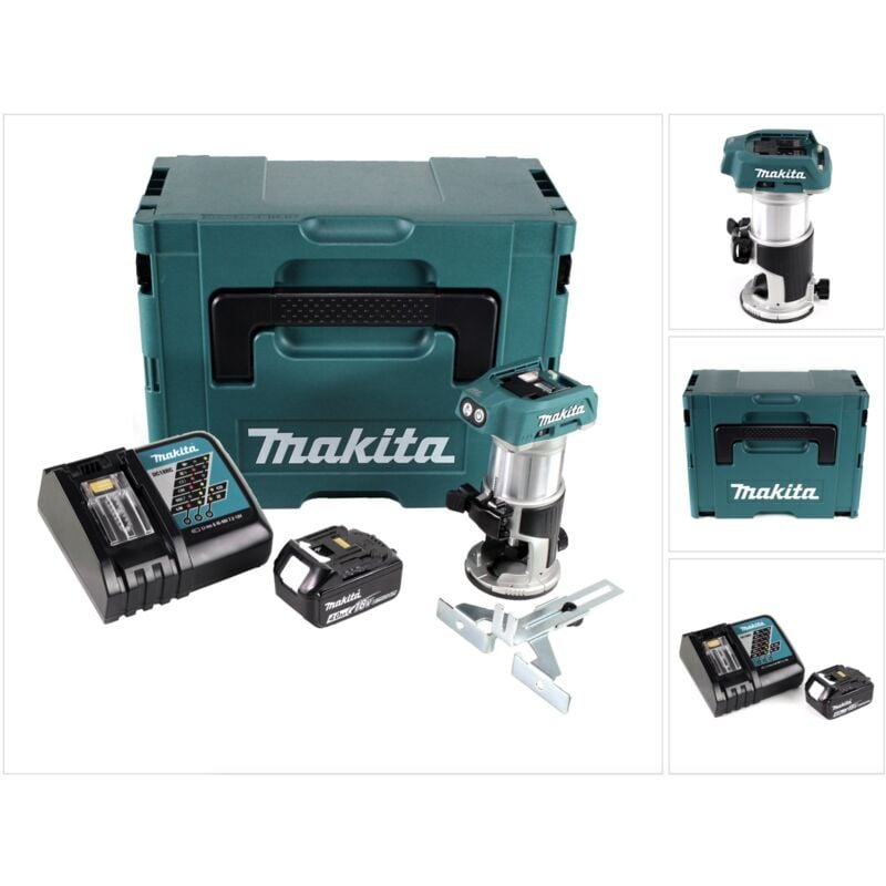 Makita - drt 50 RM1J fraiseuse multifonction sans fil brushless 18V + 1x batterie 4,0 Ah + chargeur rapide en Makpac 3