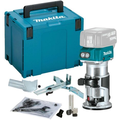 Makita DRT50ZJX4 18V Cordless Brushless Laminate Router Trimmer + MAKPAC +Guide