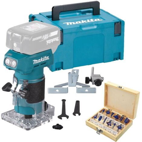 Makita DRT52ZJ 18V LXT Cordless Brushless Laminate Router Trimmer + 12pc Set