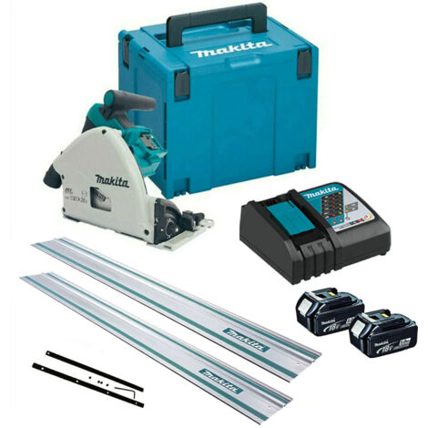 Makita DSP600PT2 36v Twin 18v Brushless Plunge Cut Circular Saw 2x Guide Rails