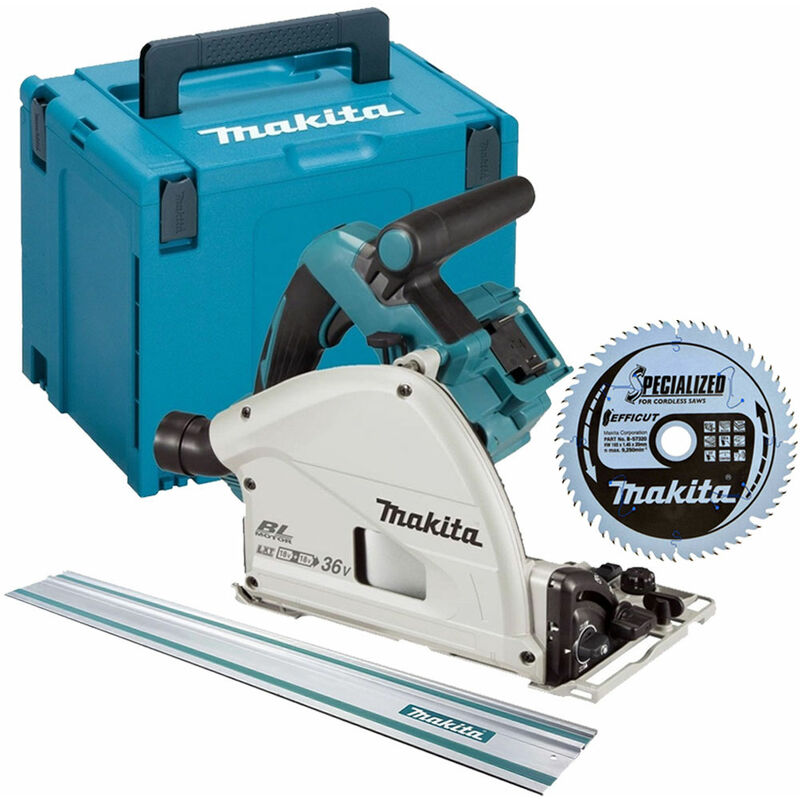 Makita Dsp600zj 36V 165Mm Plunge Saw + 1.5M Guide Rail + Case + Blade Makita US