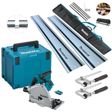 Makita DSP601ZJU 36v/18v Brushless Plunge Saw Wireless + 2x1.5M Rail + Clamp