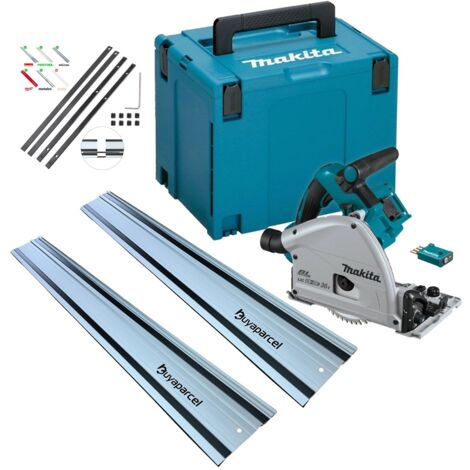 Makita DSP601ZJU 36v Twin 18v Brushless Plunge Saw Wireless + X2 1.5M Rail Kit