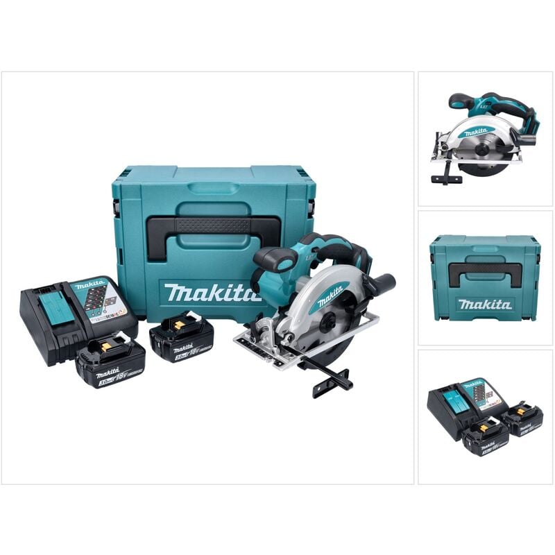 Makita DSS 610 RFJ scie circulaire sans fil 18 V 165 mm + 2x batterie 3,0 Ah + chargeur + Makpac