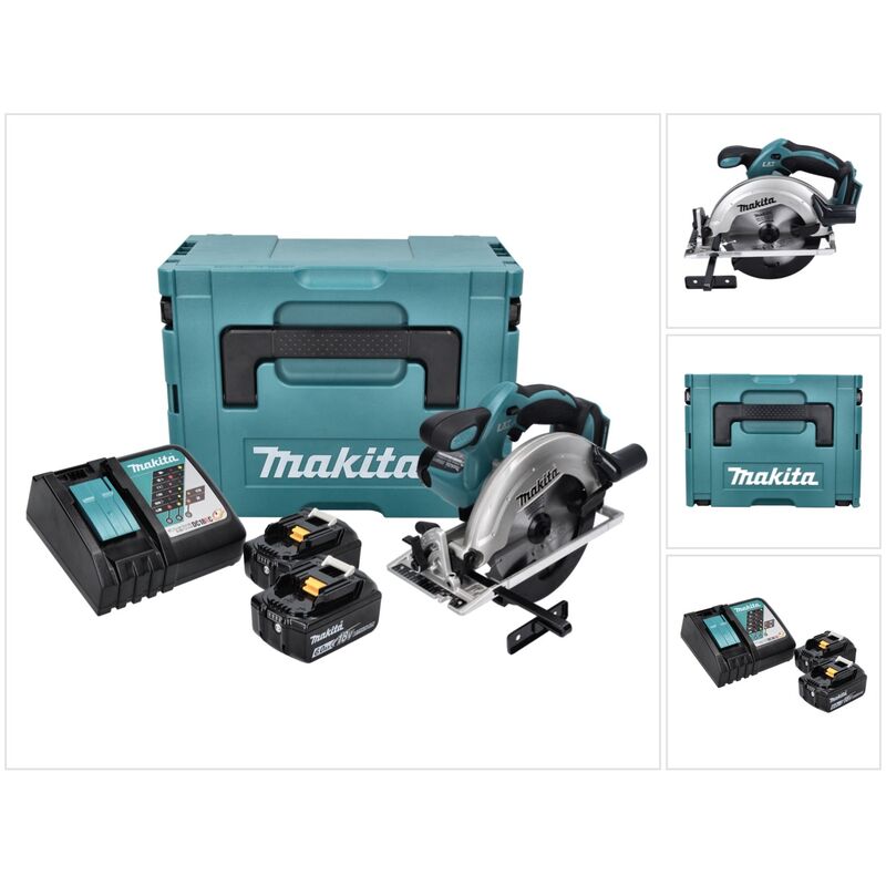 Makita - Dss 611 Rgj Akku Handkreissäge 18 V 165 Mm + 2x Akku 6, 0 Ah + Ladegerät + Makpac