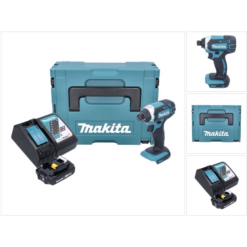 Dtd 152 RA1J 18V Li-Ion Visseuse à chocs sans fil avec boîtier Makpac + 1x Batterie bl 1820 2,0 Ah Li-Ion + Chargeur rapide dc 18 rc - Makita