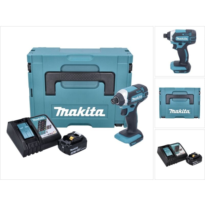 Dtd 152 RM1J 18V Li-Ion Visseuse à chocs sans fil avec boîtier Makpac + 1x Batterie bl 1840 4,0 Ah Li-Ion + Chargeur rapide dc 18 rc - Makita
