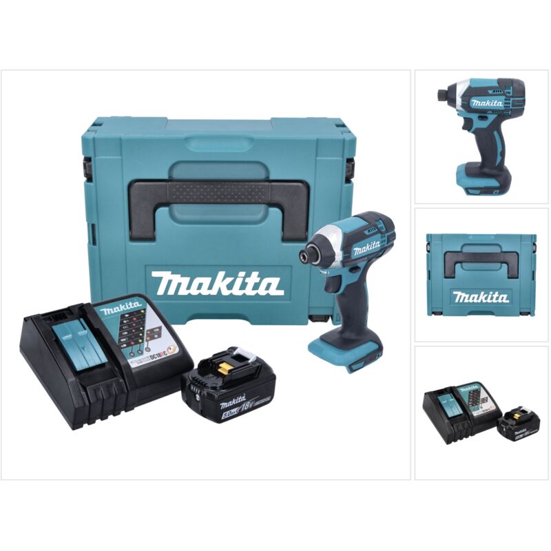 Dtd 152 RT1J 18V Avvitatore ad impulsi a batteria in valigetta Makpac + 1x Batteria bl 1850 5,0 Ah + Caricatore rapido dc 18 rc - Makita