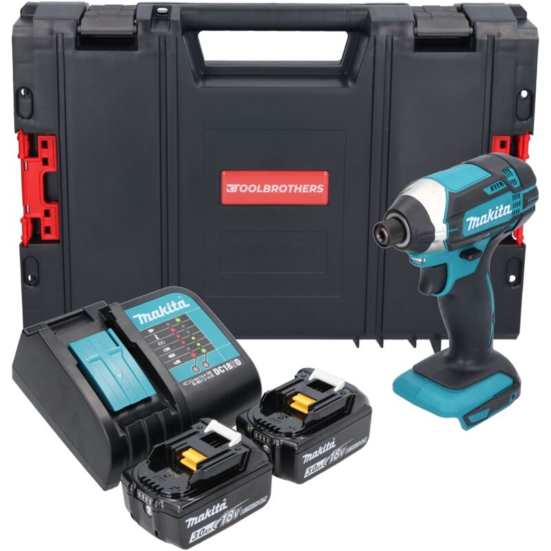 Dtd 152 sfj-r Clé à choc sans fil 18 v 165 Nm 1/4'' + 2x batterie 3,0 Ah + chargeur + rhino - Makita