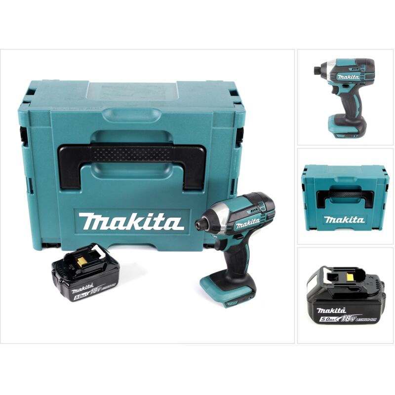 Dtd 152 T1J 18V Li-Ion Visseuse à chocs sans fil avec boîtier Makpac + 1x Batterie bl 1850 5,0 Ah Li-Ion - sans Chargeur - Makita