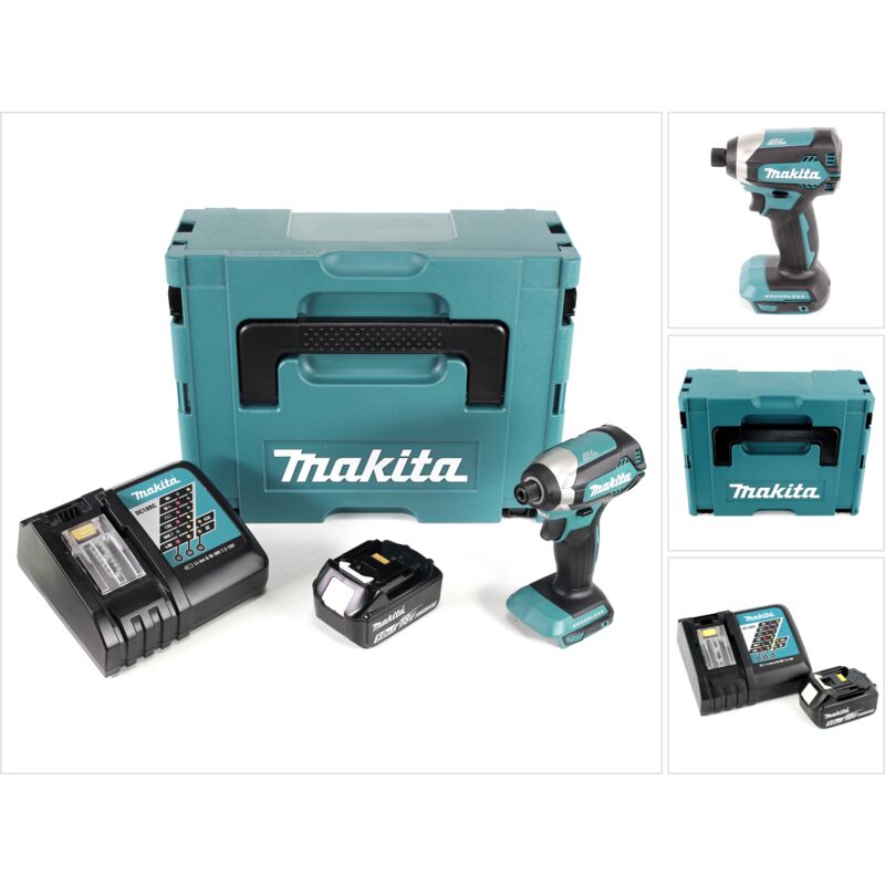 Dtd 153 rfj Visseuse à percussion sans fil 18V, sans balai + 1x Batterie bl 1850 b 5,0 Ah + Chargeur rapide dc 18 rc + Makpac 2 - Makita