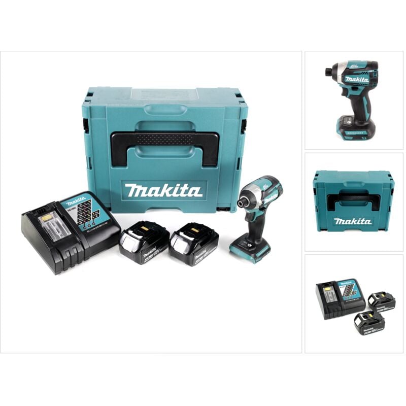 Image of Makita - dtd 154 rmj Akku Schlagschrauber 18V 1/4 175Nm Brushless + 2x Akku 4,0Ah + Ladegerät + Makpac