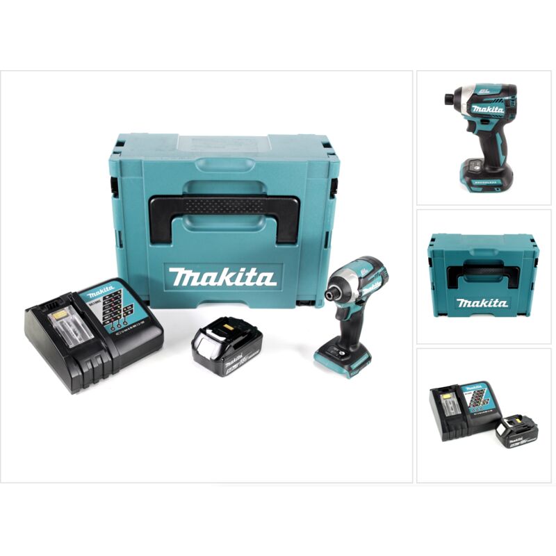 Dtd 154 RT1J 18 v Li-Ion Visseuse à chocs sans fil avec boîtier MakPac + 1x Batterie BL1850 5,0 Ah + Chargeur rapide DC18RC - Makita