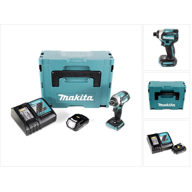 Makita DTD 154 RY1J 18 V Avvitatore ad impulsi a batteria in valigetta MakPac + 1x Batteria BL1820 2,0 Ah + Caricatore rapido DC18RC