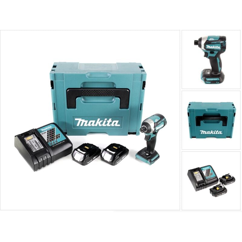 Dtd 154 ryj 18 v Li-Ion Visseuse à chocs sans fil avec boîtier MakPac + 2x Batteries BL1820 2,0 Ah + Chargeur rapide DC18RC - Makita