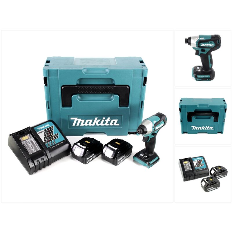 

Makita DTD 155 RFJ Llave de impacto a batería 18V en Makpac 2 + 2x Batería BL1830 3,0 Ah + Cargador DC18RC