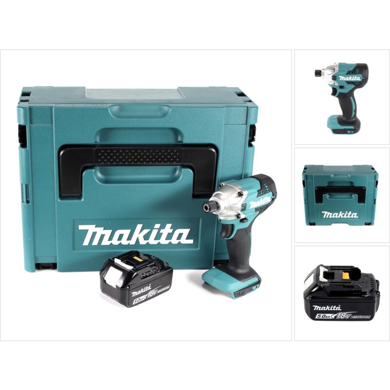 Dtd 156 T1J 18V 155Nm Cordless Impact Driver + 1x 5.0Ah Batteria + Makpac - senza caricabatterie - Makita