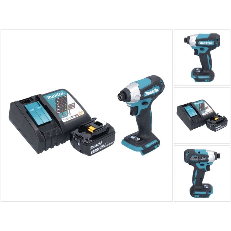 Dtd 157 RF1 Clé à choc sans fil 18 v 140 Nm 1/4'' Brushless + 1x batterie 3,0 Ah + chargeur - Makita