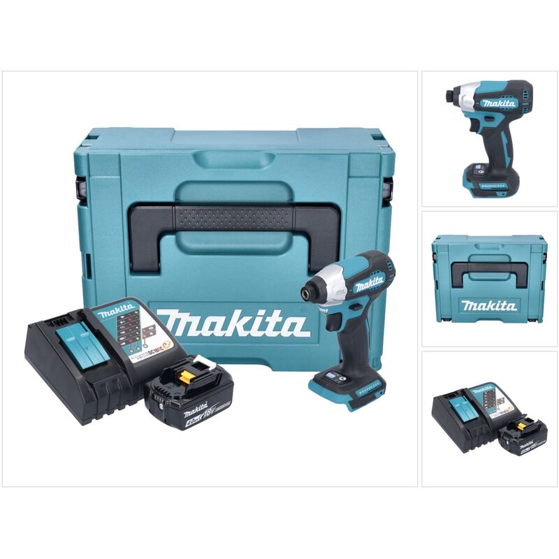 Dtd 157 RM1J Clé à choc sans fil 18 v 140 Nm 1/4'' Brushless + 1x batterie 4,0 Ah + chargeur + Makpac - Makita