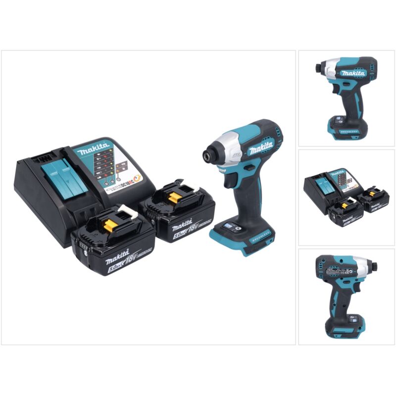 Dtd 157 rt Clé à choc sans fil 18 v 140 Nm 1/4'' Brushless + 2x batterie 5,0 Ah + chargeur - Makita