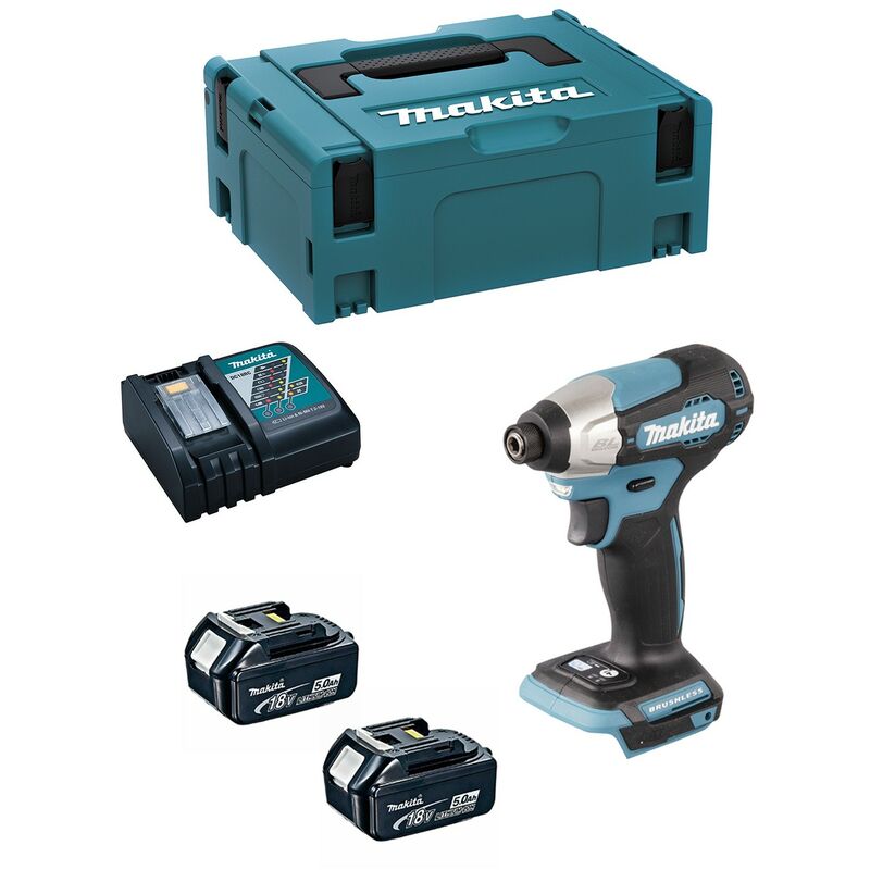 Avvitatore ad Impulsi Makita DTD157RTJ (2 x 5,0 Ah + DC18RC + makpac 2)