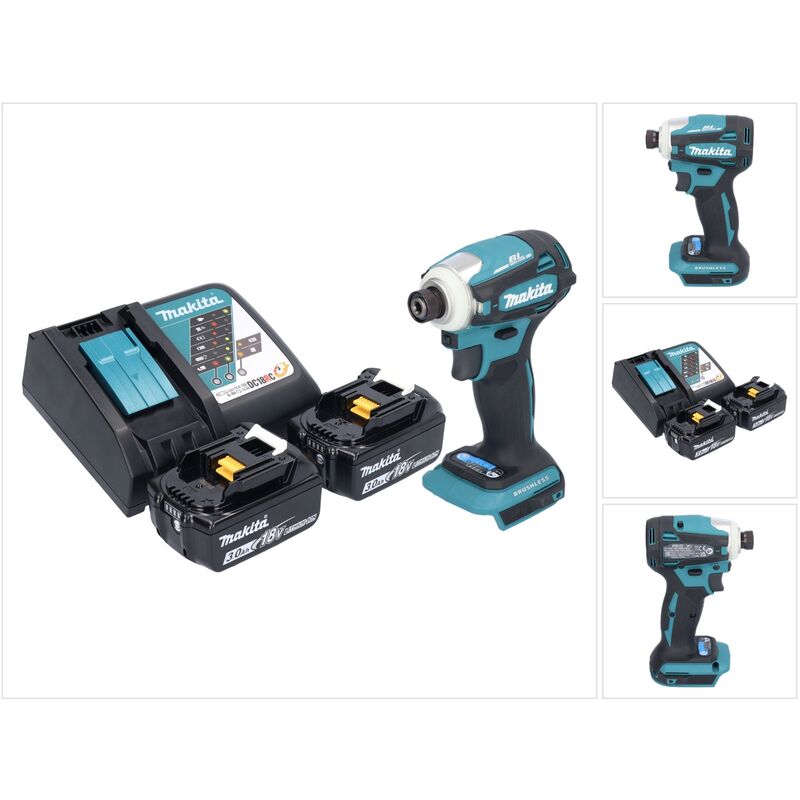 Dtd 172 rf Clé à choc sans fil 18 v 180 Nm 1/4'' Brushless + 2x batterie 3,0 Ah + chargeur - Makita