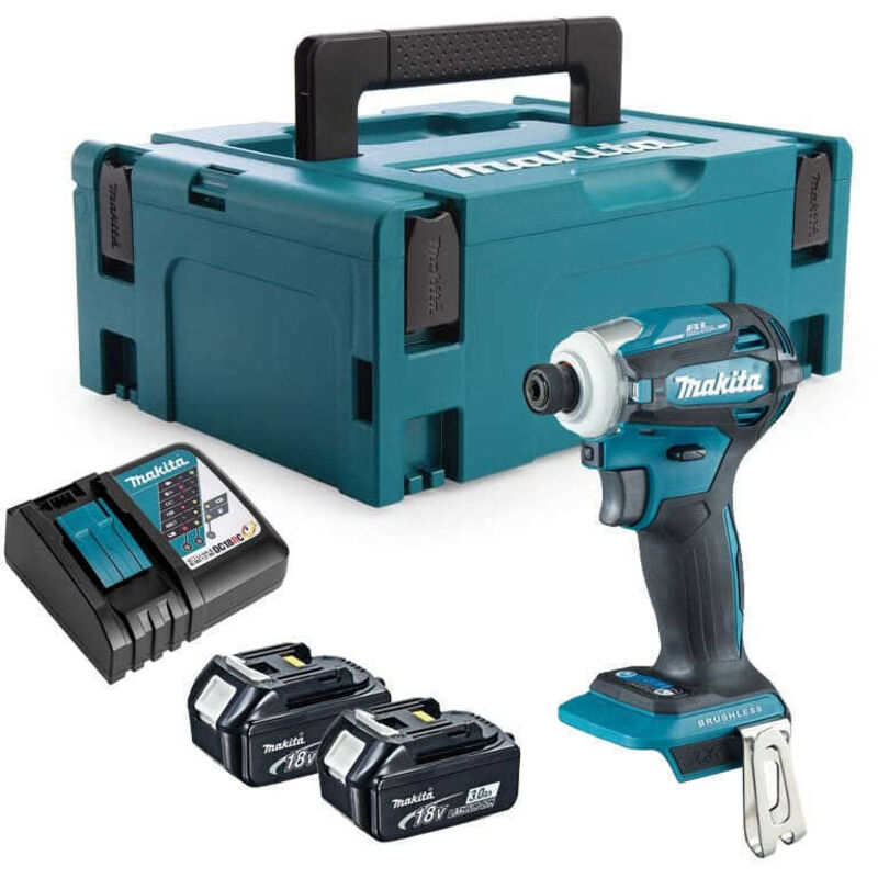 Dtd 172 rfj visseuse à chocs sans fil 18 v 180 Nm 1/4'' sans balais + 2x batterie 3,0 Ah + chargeur + Makpac - Makita
