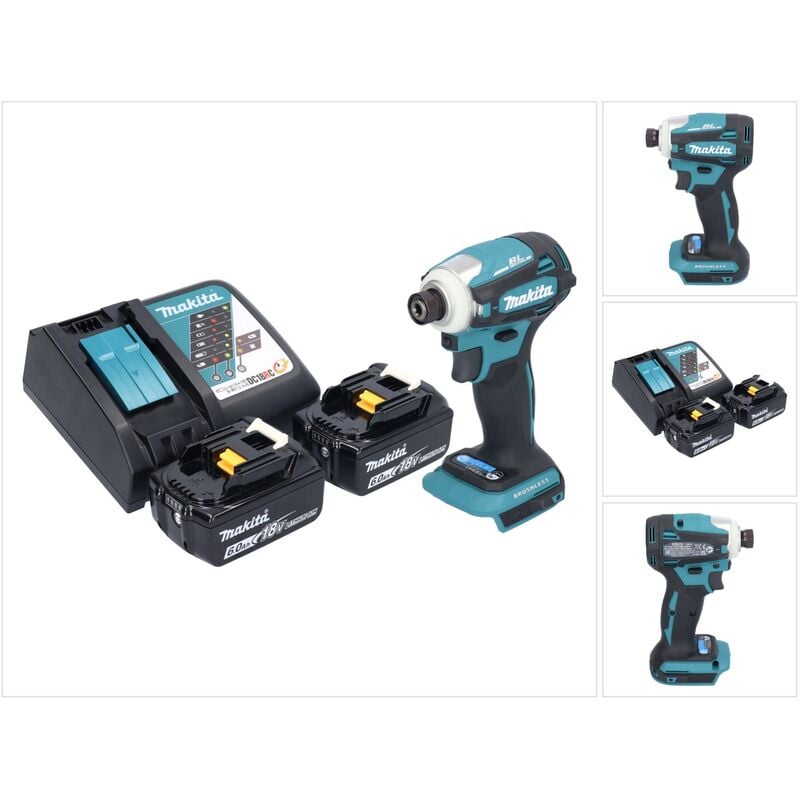 Dtd 172 rg Clé à choc sans fil 18 v 180 Nm 1/4'' Brushless + 2x batterie 6,0 Ah + chargeur - Makita