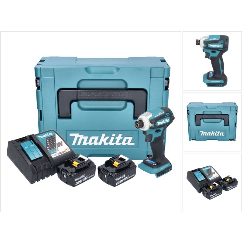 Dtd 172 rgj clé à chocs sans fil 18 v 180 Nm 1/4'' sans balais + 2x batterie 6,0 Ah + chargeur + Makpac - Makita