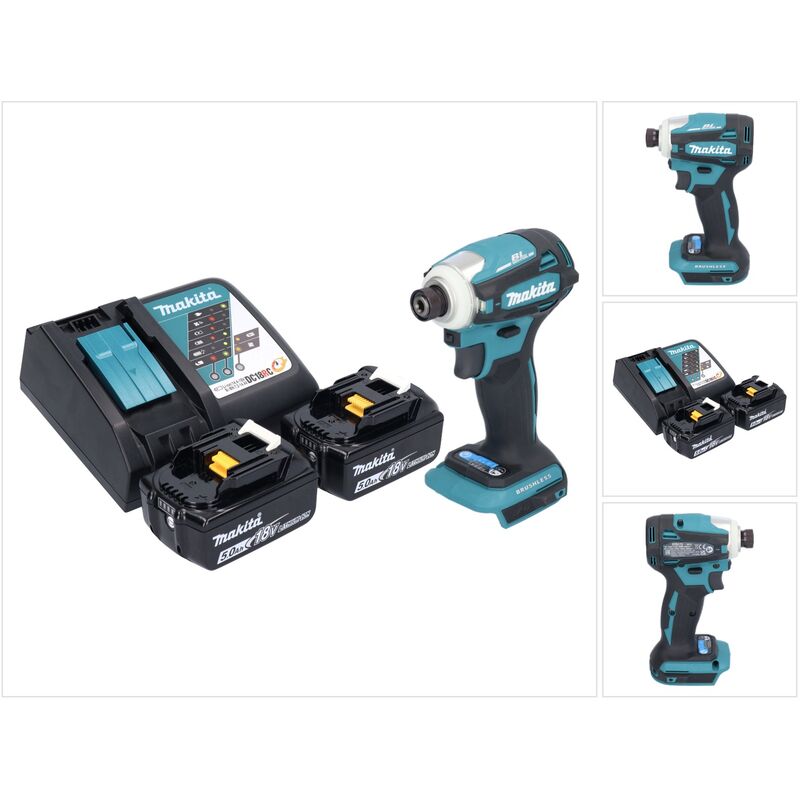 Dtd 172 rt Clé à choc sans fil 18 v 180 Nm 1/4'' Brushless + 2x batterie 5,0 Ah + chargeur - Makita