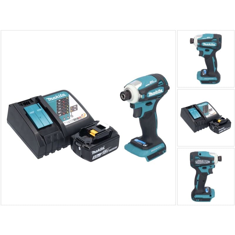 Dtd 172 RT1 Visseuse à choc sans fil 18 v 180 Nm 1/4'' Brushless + 1x batterie 5,0 Ah + chargeur - Makita