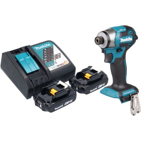 Makita DTD 173 RA Akku Schlagschrauber 18 V 180 Nm 1/4“ Brushless + 2x Akku 2,0 Ah + Ladegerät