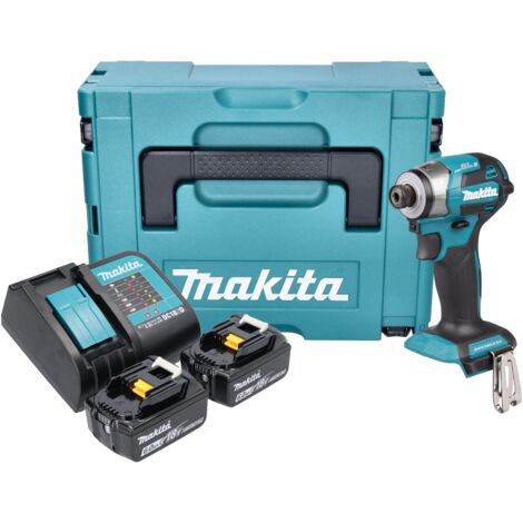 Makita DTD 173 SGJ Akku Schlagschrauber 18 V 180 Nm 1/4“ Brushless + 2x Akku 6,0 Ah + Ladegerät + Makpac