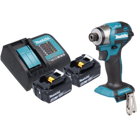 Makita DTD 173 SM Akku Schlagschrauber 18 V 180 Nm 1/4“ Brushless + 2x Akku 4,0 Ah + Ladegerät